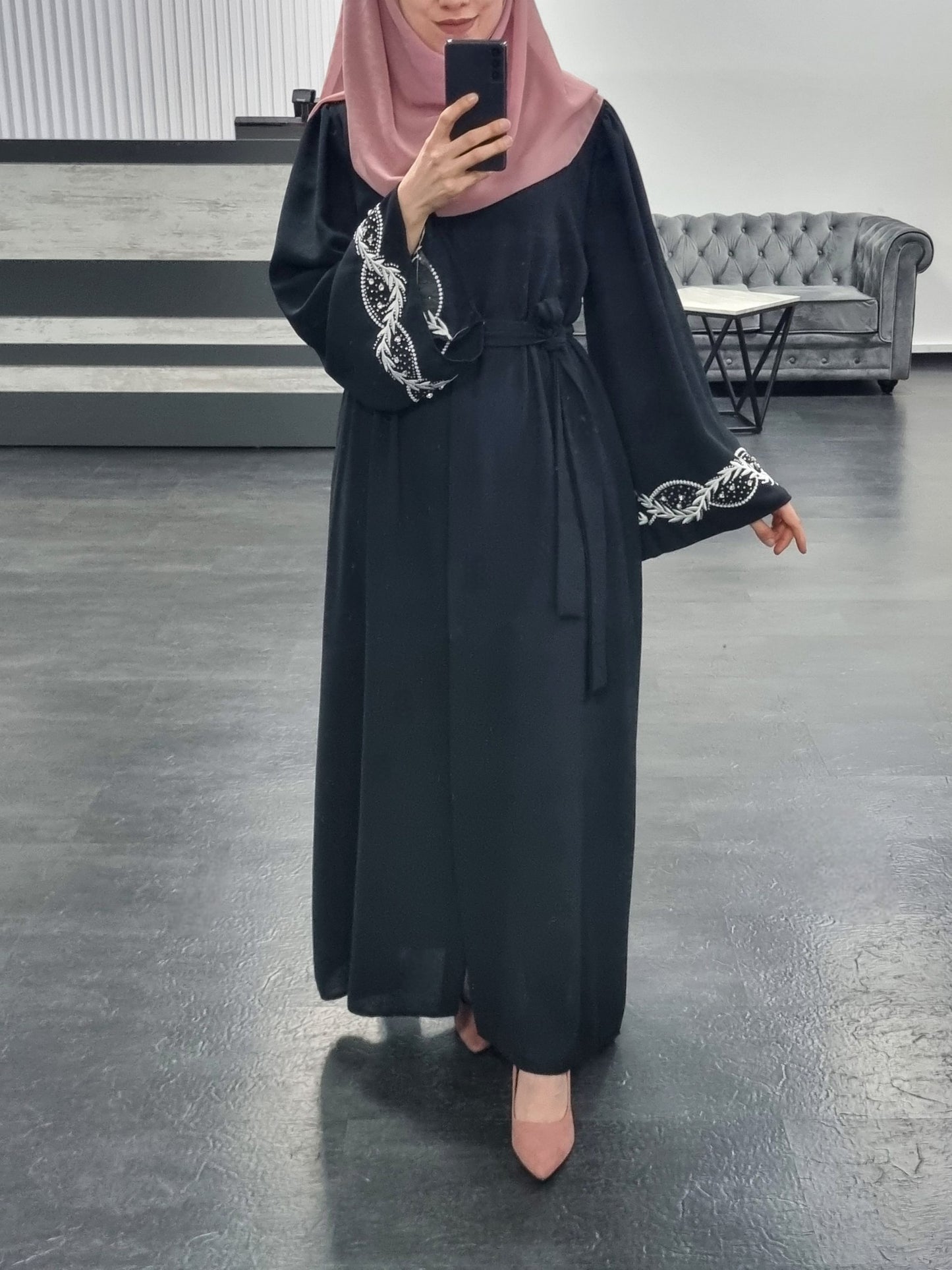475- Abaya Sanat schwarz
