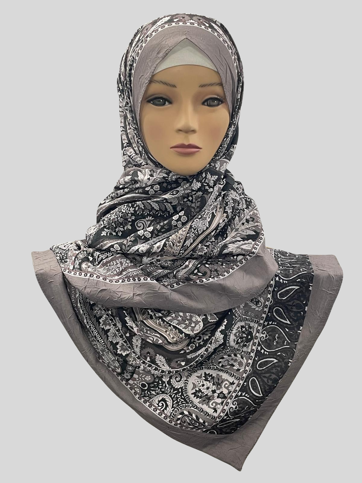 D660- Pashmina Hijab grau