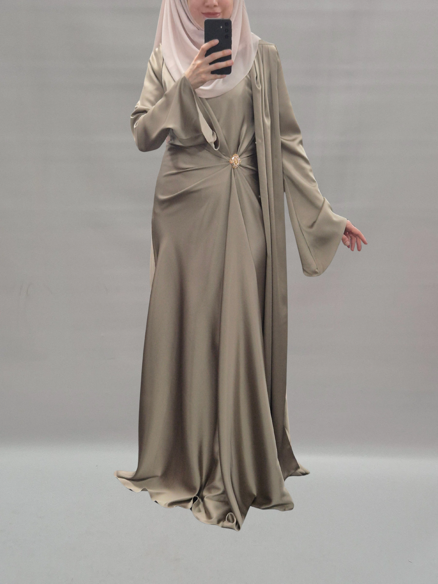 Malak Abendkleid taupe