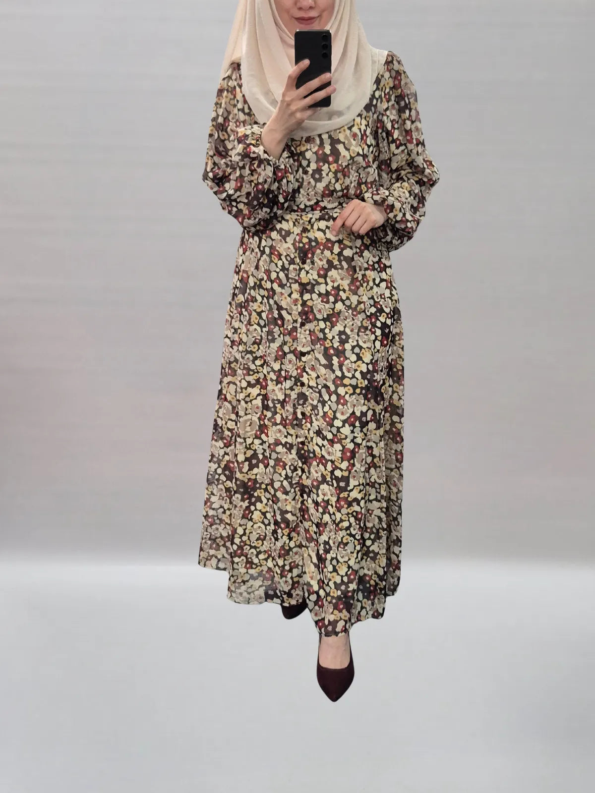 Blumenmuster Kleid