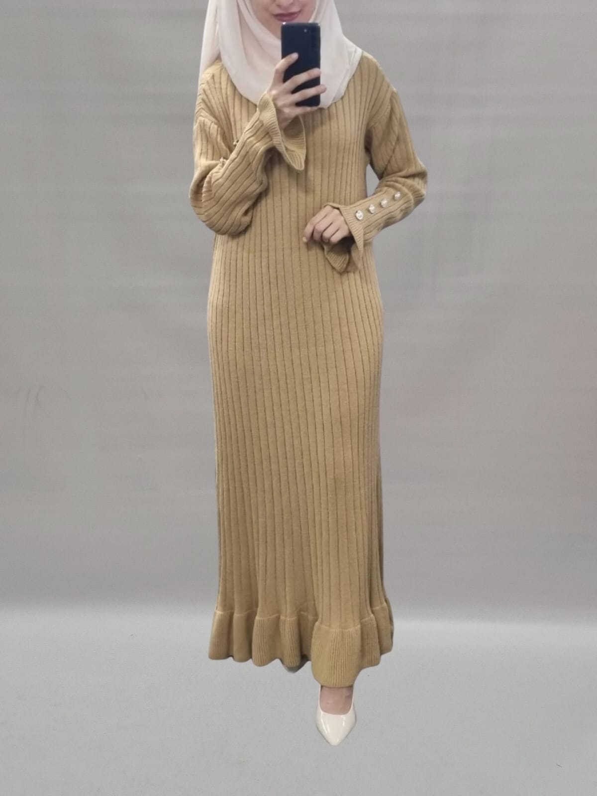 Rüschen Strickkleid