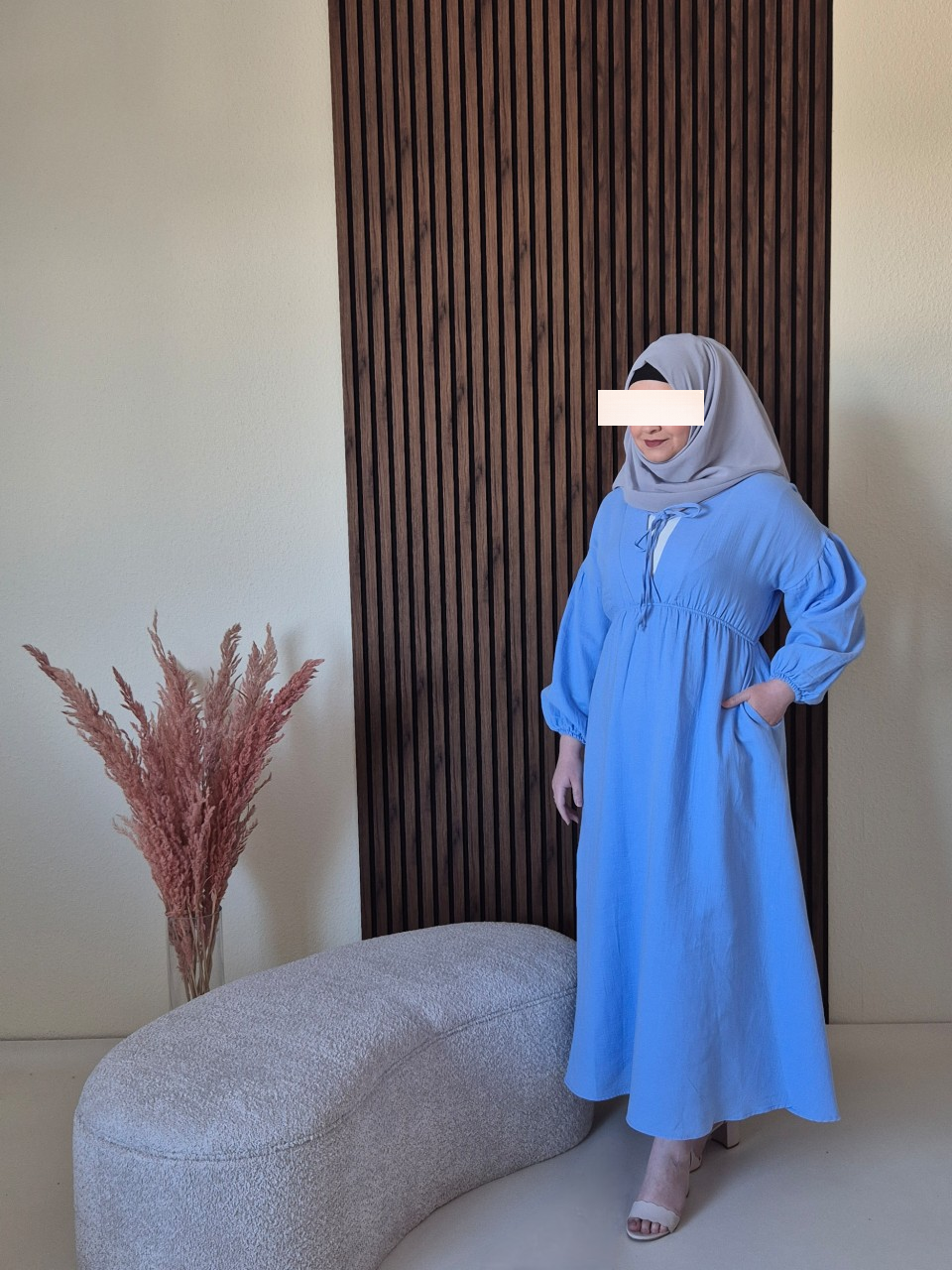 Musseline Kleid blau