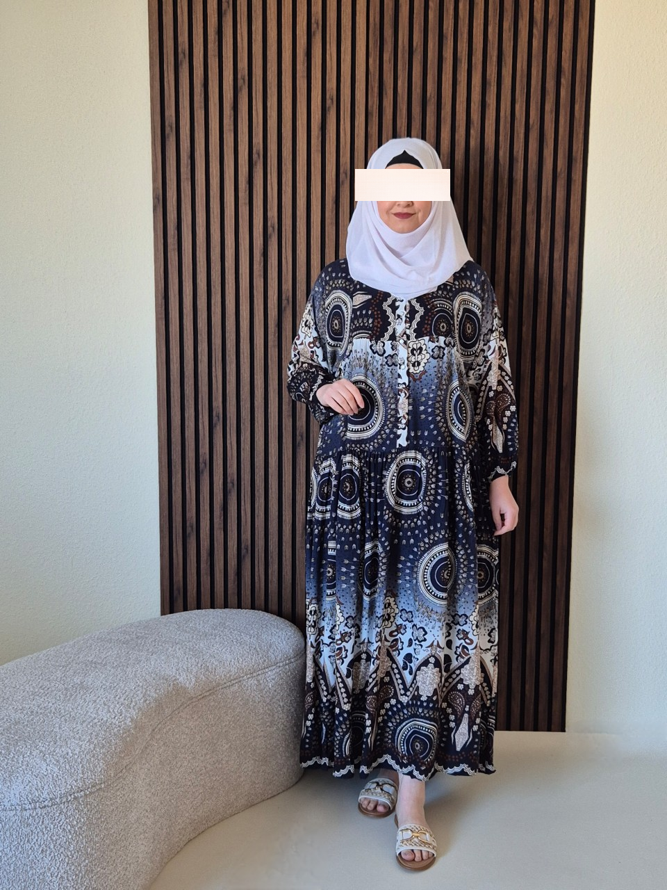 Sommerkleid gemustert in blau