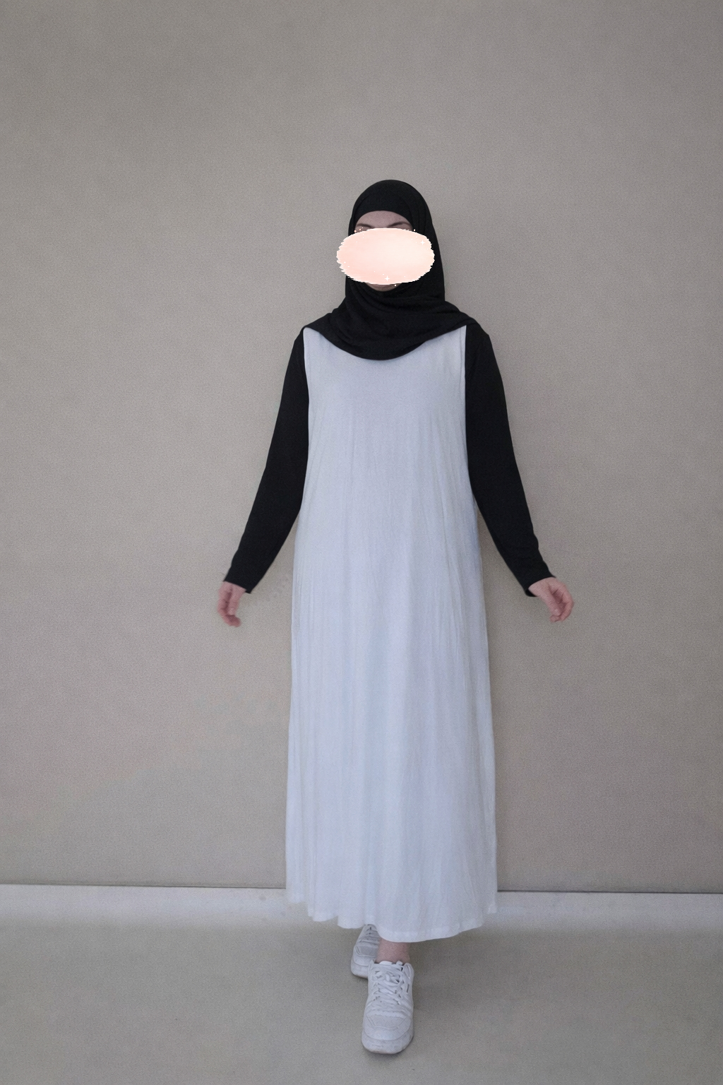 Ärmelloses Basic weiß