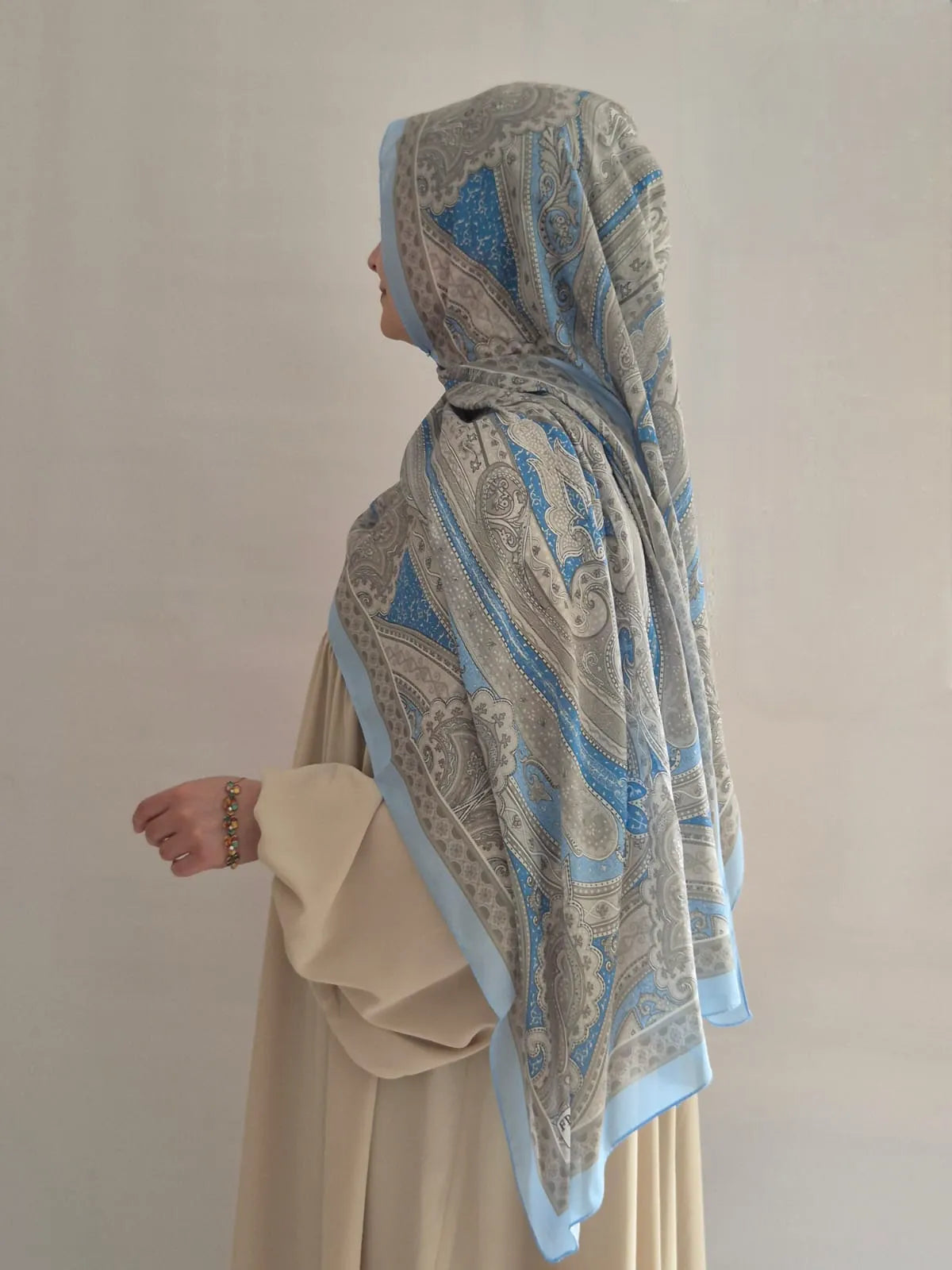 Pashmina Hijab hellblau
