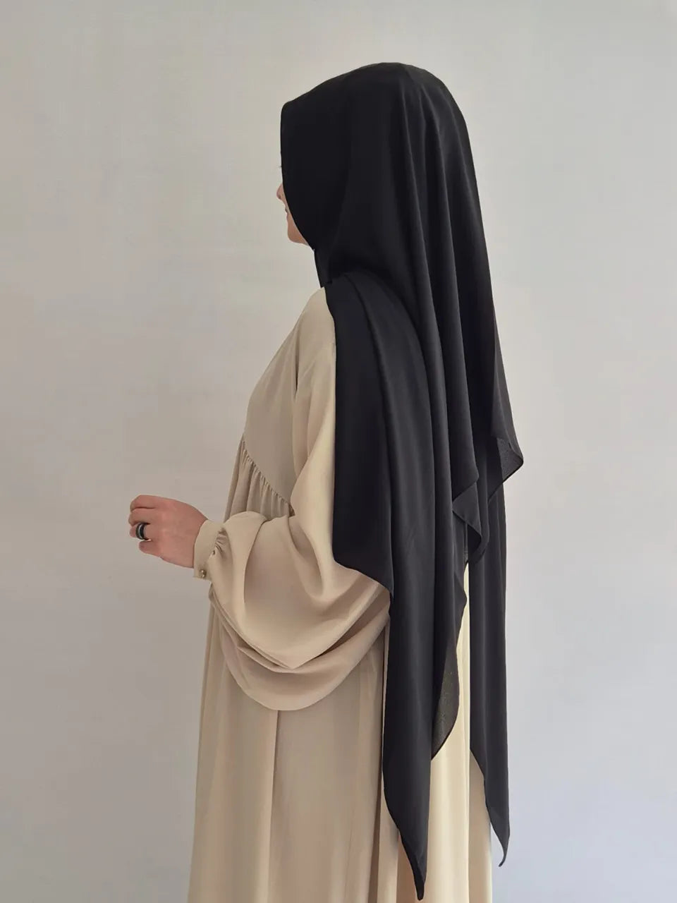 Krepp Hijab in schwarz