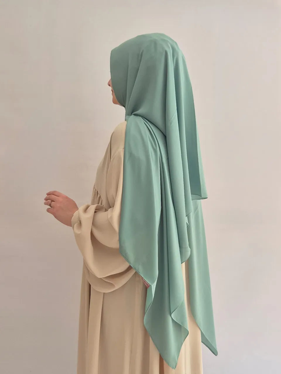Krepp Hijab in pastellgrün