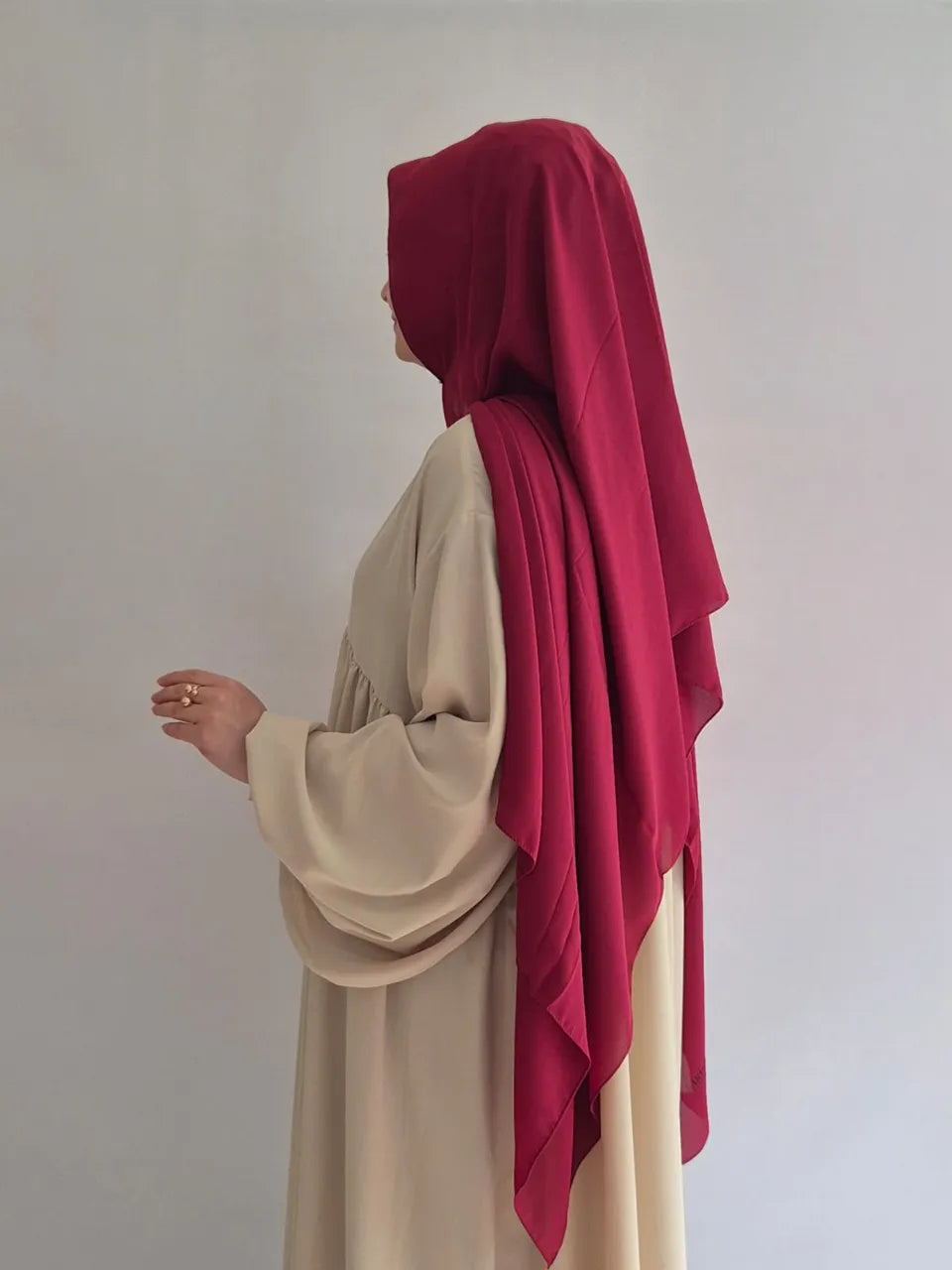 K2045- Krepp Schal Kirschrot