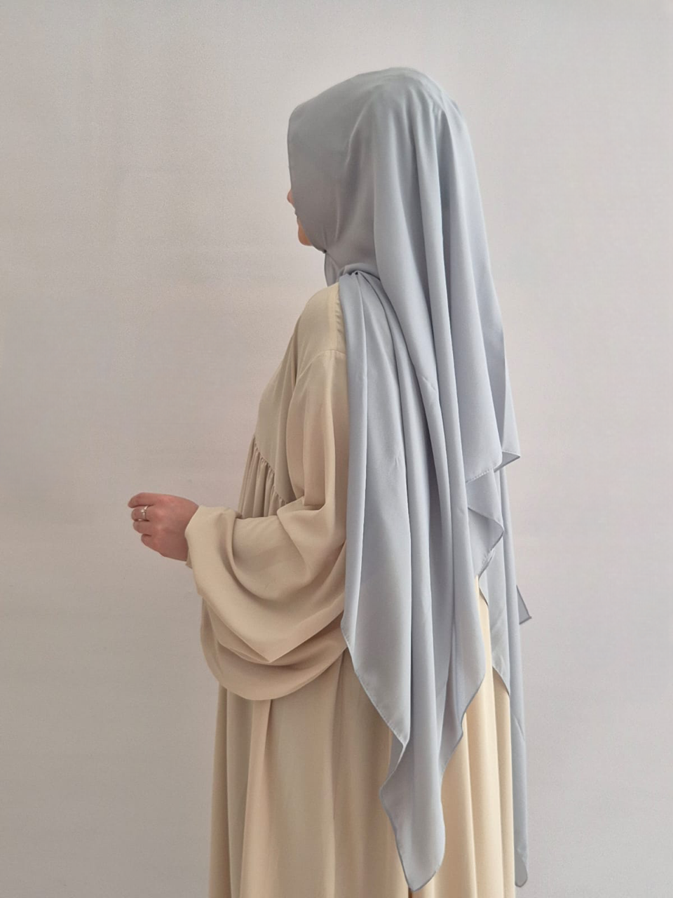 K2044 - Krepp Schal graublau