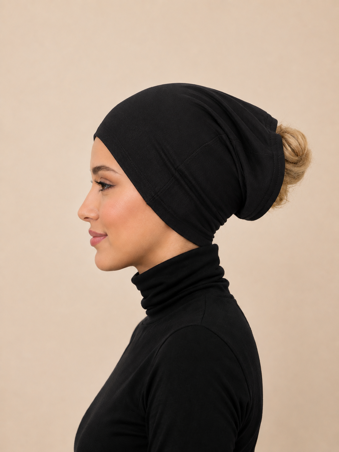 Schlauch Bonnet über Kreuz schwarz