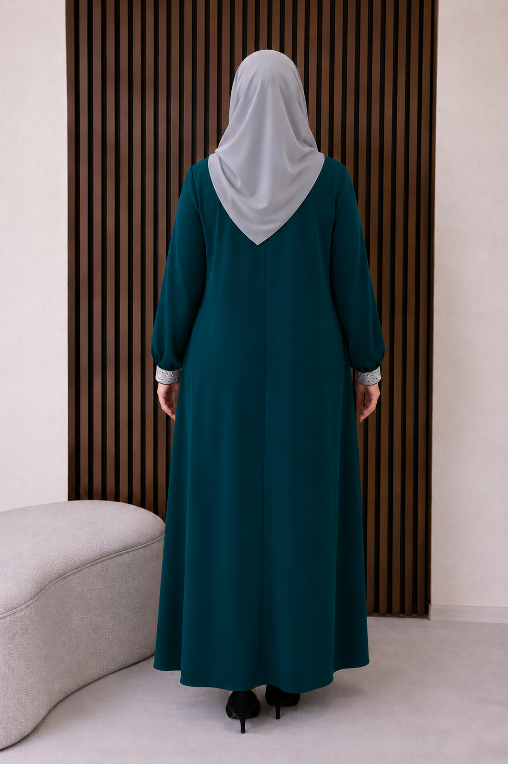 Elegantes Maxikleid Übergrößen in smaragdgrün