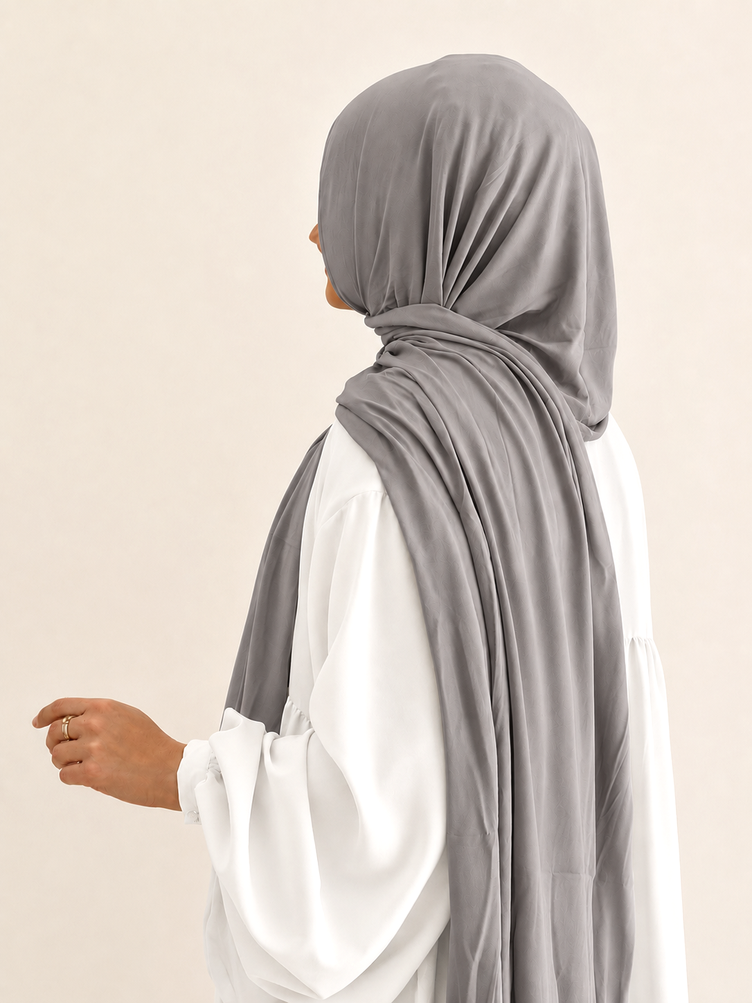 Jersey Hijab hellgrau