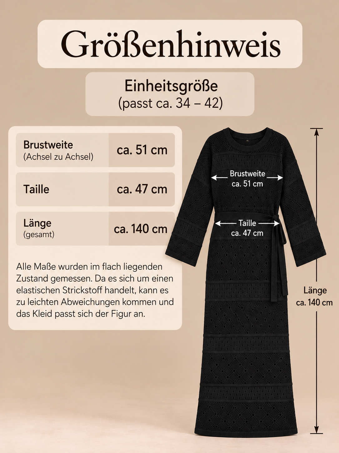 Strickkleid mit Lochmuster