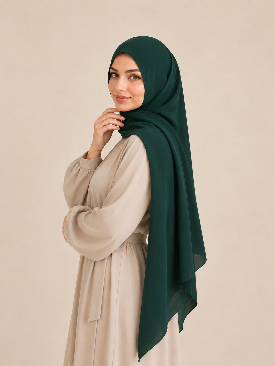 Krepp Hijab in grün