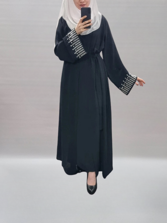 471- Abaya Diamente Set schwarz