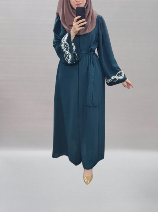 476- Abaya Sanat petrolgrün