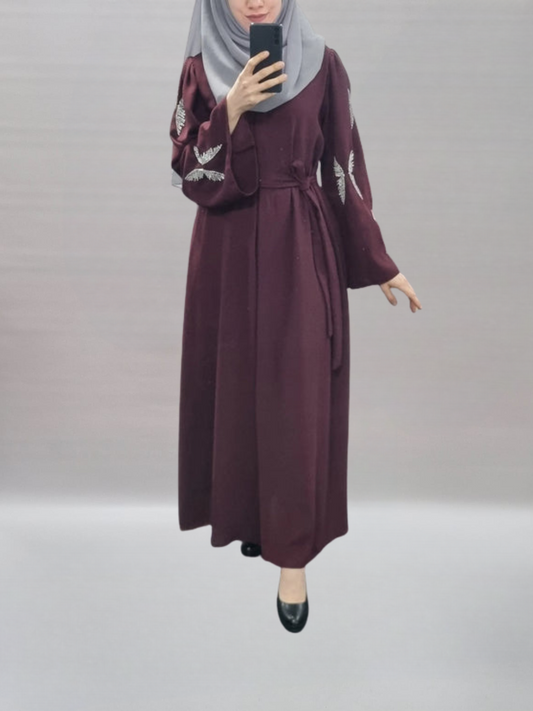 474- Abaya Sanat bordo
