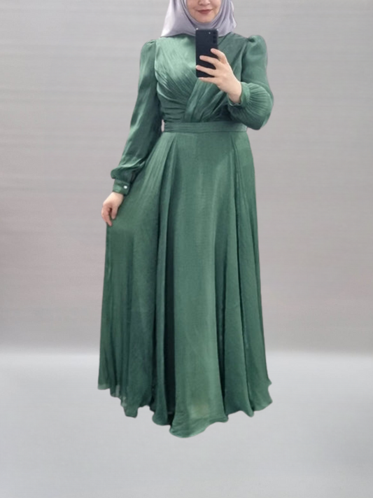 A68- elegantes Abendkleid grün