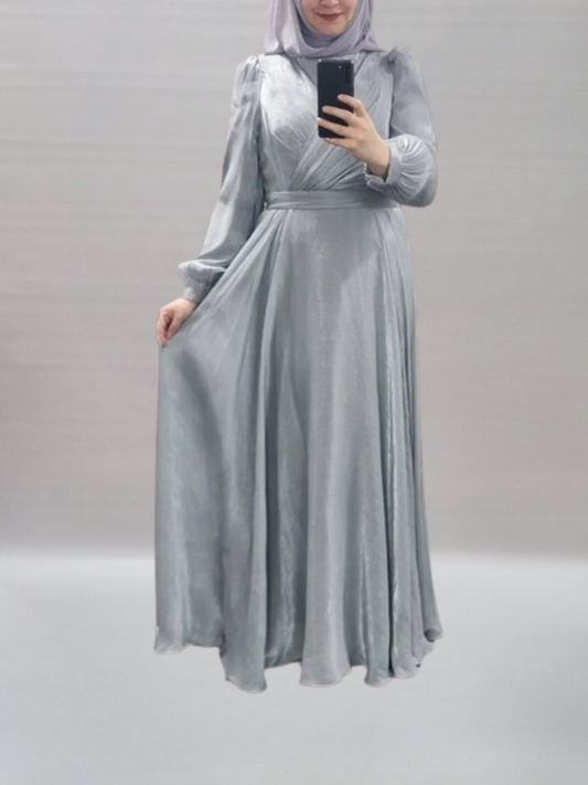 A69- elegantes Abendkleid grau