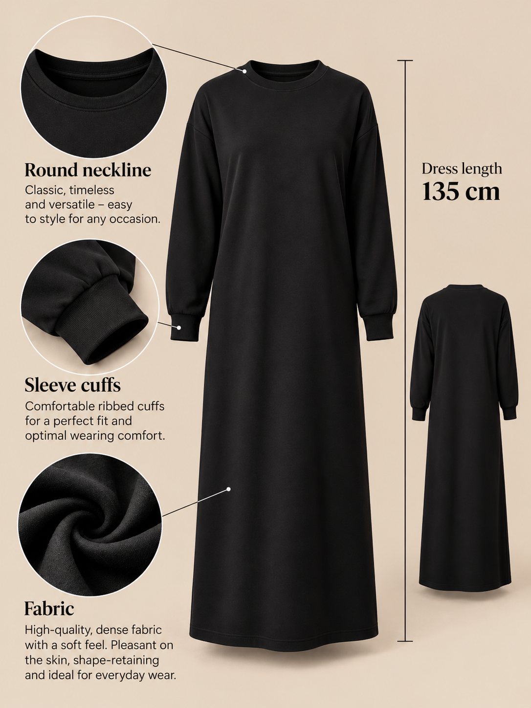 Long-Sleeve Basic Dress