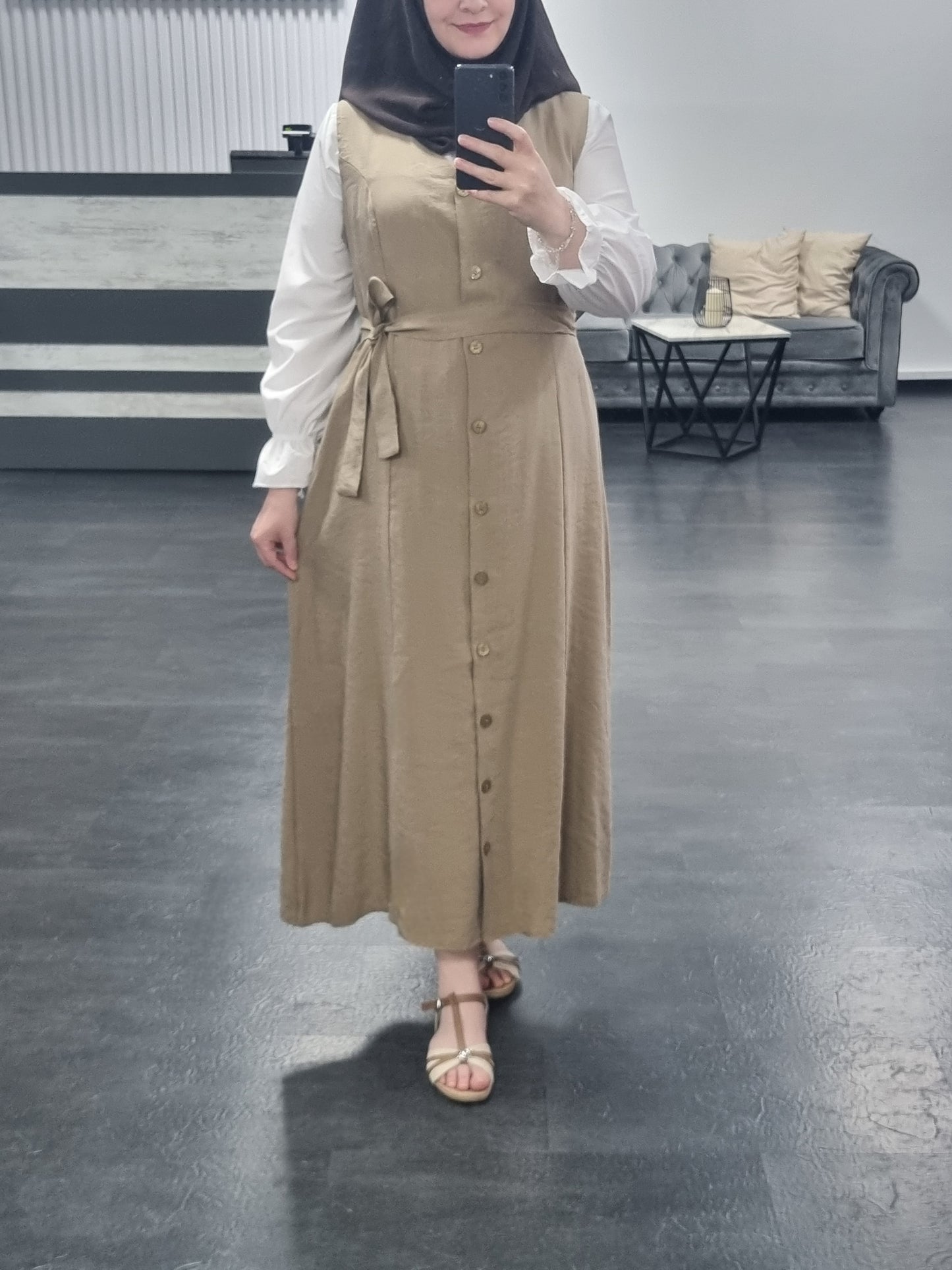 670 - Zweiteiler-Set: Bluse & Kleid mit Bindegürtel