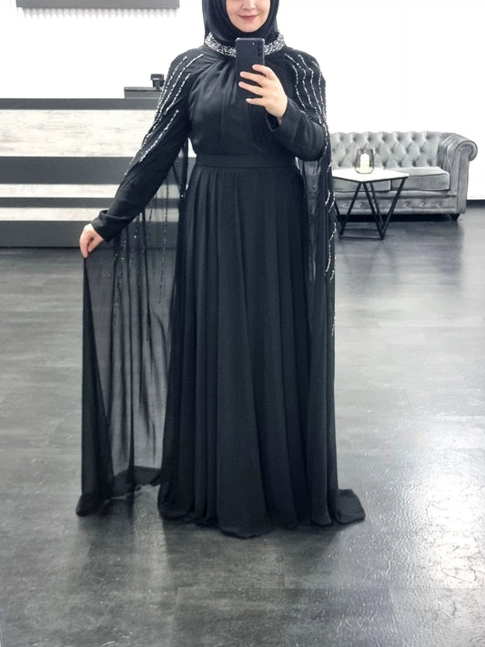 A66- elegantes Abendkleid in schwarz