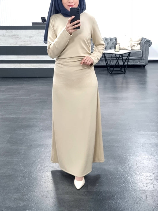 664- Basic Kleid beige