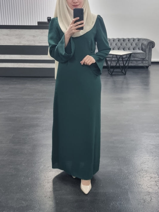 658- schlichtes Kleid smaragdgrün