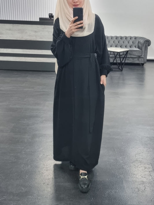482- Abaya schlicht schwarz