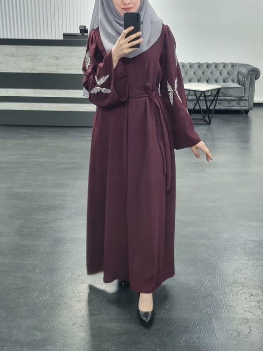 478- Abaya Eleganza Butterfly bordo