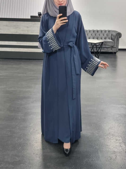472- Abaya Diamente Set petrolblau