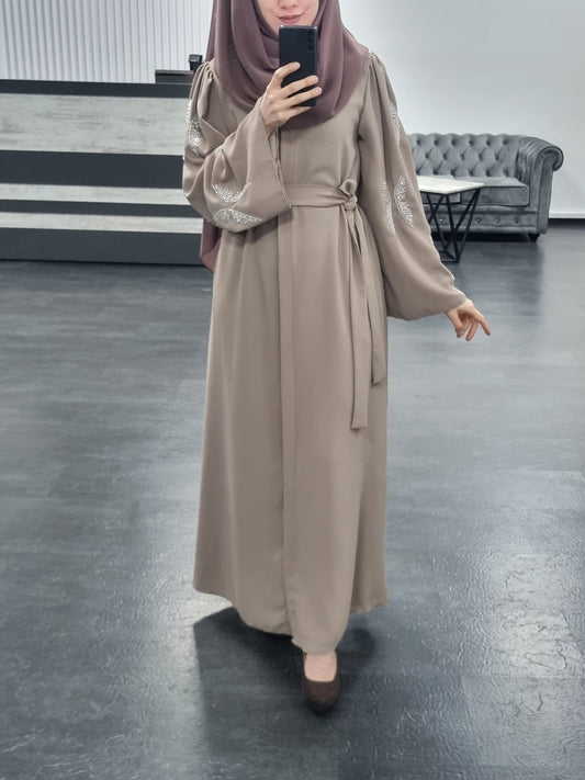 479- Abaya Eleganza Butterfly beige