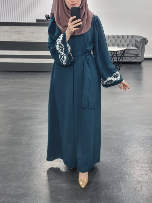 476- Abaya Sanat petrolgrün