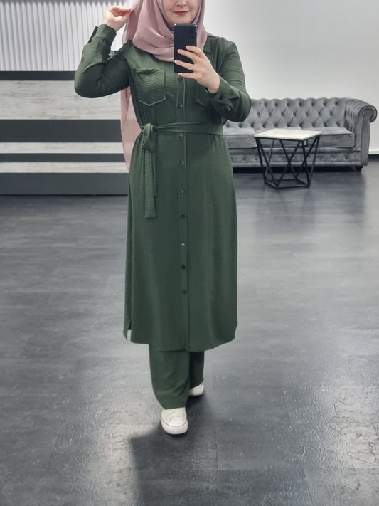 440- long Zweiteiler Khaki
