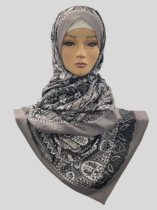 D660- Pashmina Hijab grau