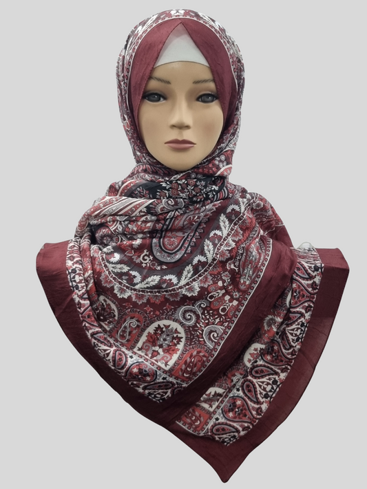 D662- Pashmina Hijab weinrot