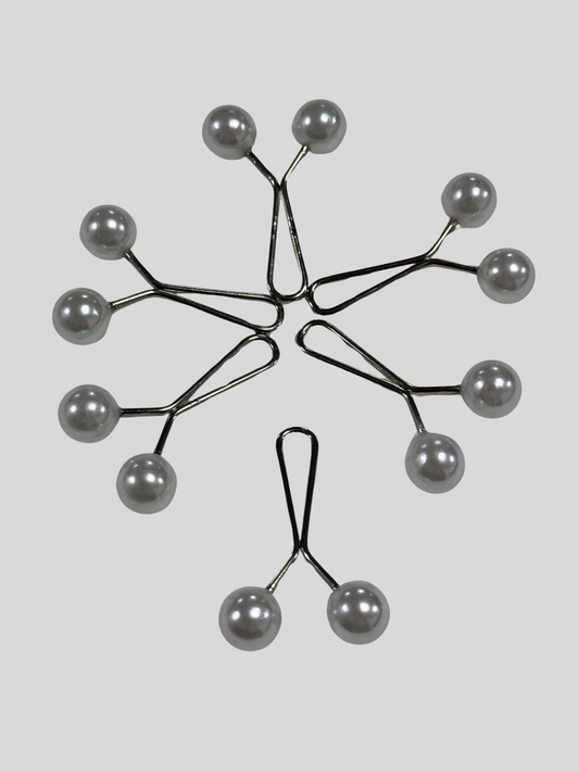 P57-Clips mit Perlen - weiß
