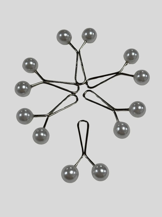 P57-Clips mit Perlen - weiß
