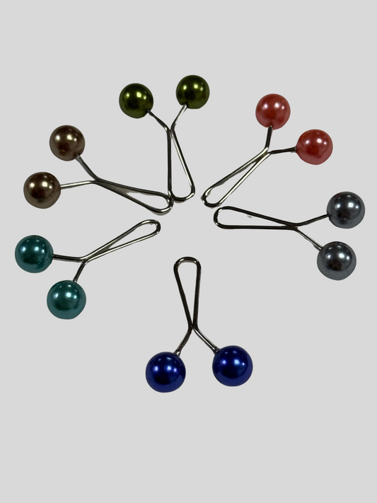 P60-Clips mit Perlen - bunt