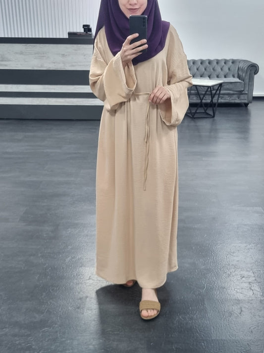 463- lässige Abaya dunkelbeige