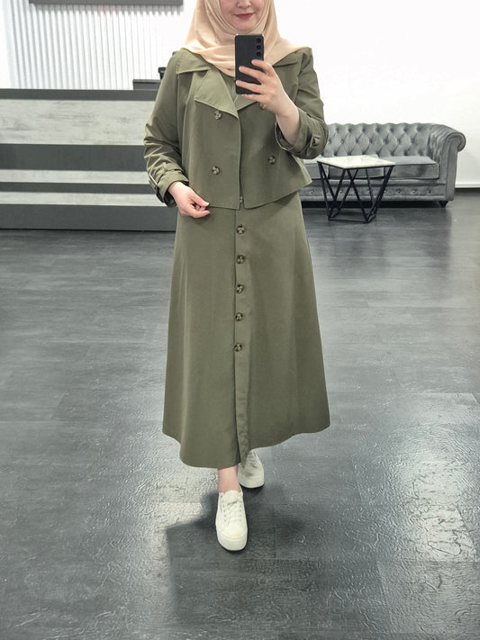673 - Kleid mit Minijacke kaki