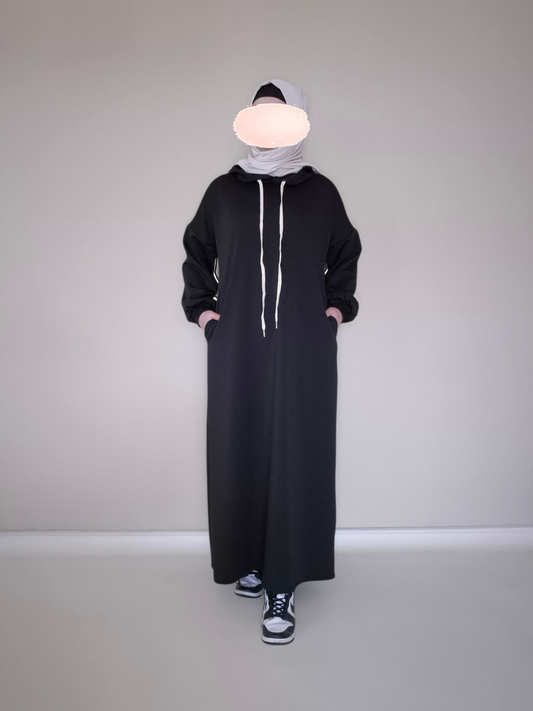 Long Hoodie schwarz