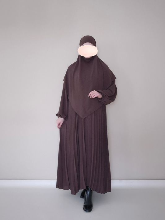 Nisara Abaya mit Khimar braun