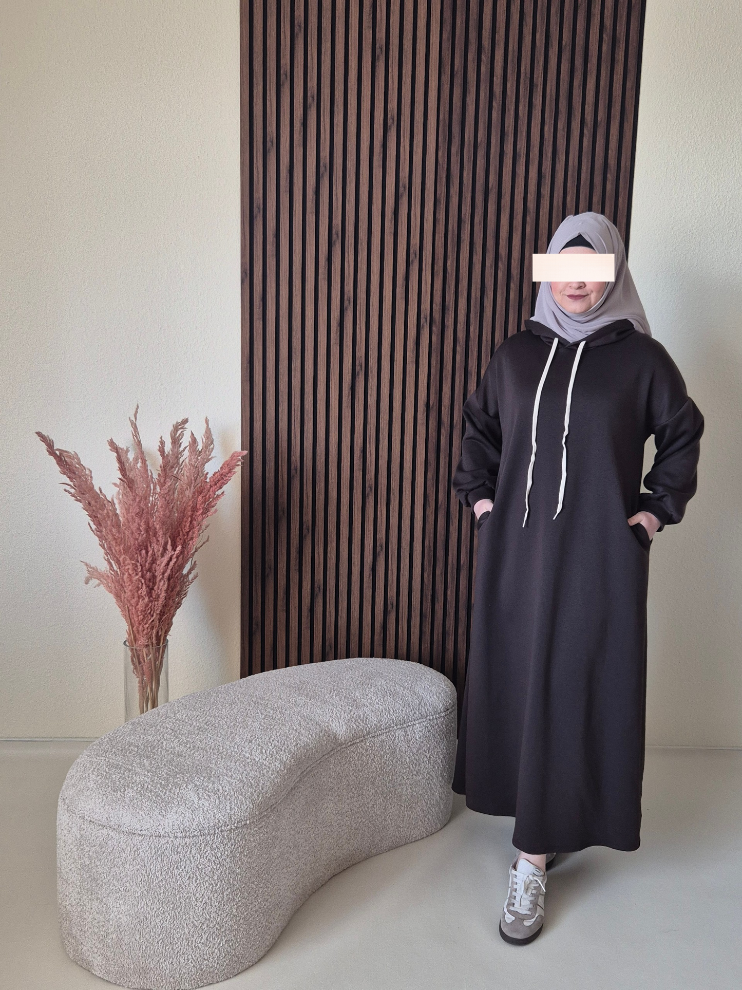 Long Hoodie- bequem & modern in braun