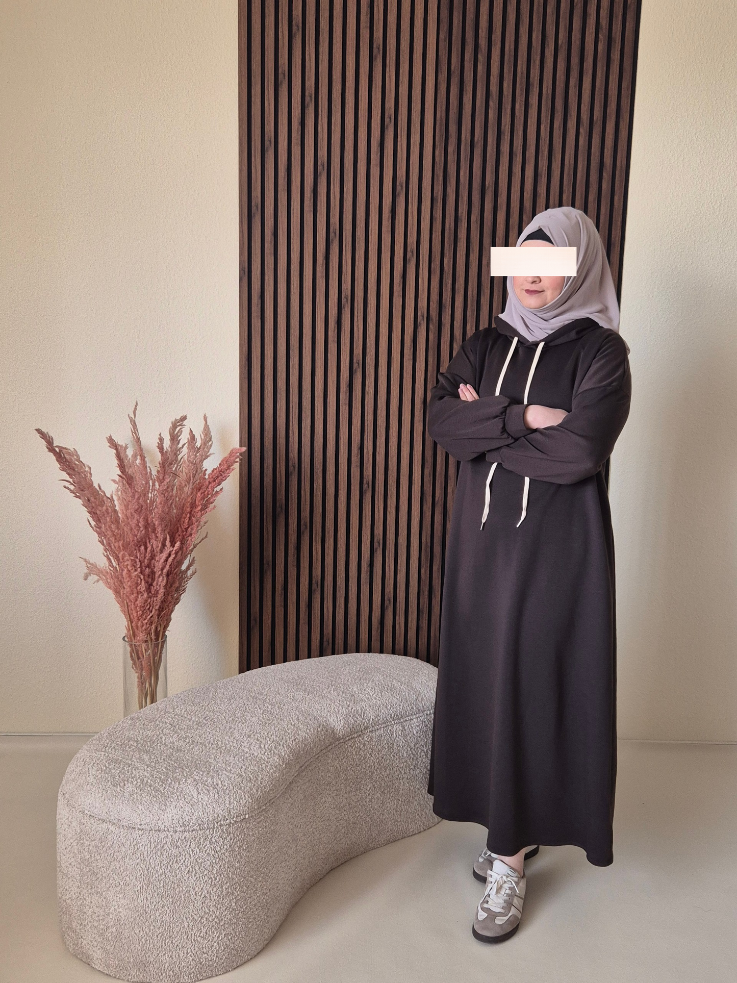 Long Hoodie- bequem & modern in braun