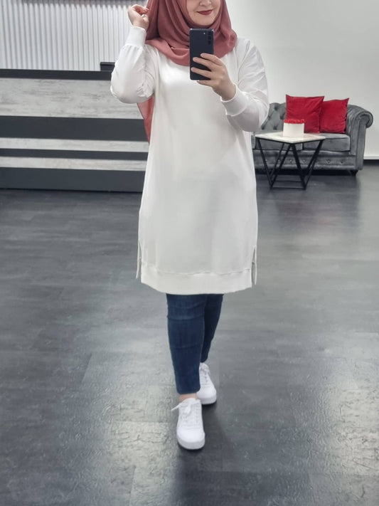 474- Long Sweatshirt weiß