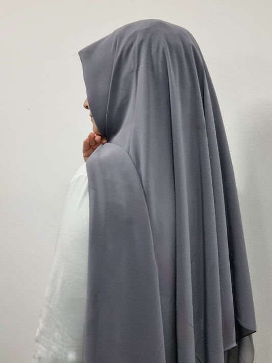 A494 - CHIFFON HIJAB DUNKELGRAU