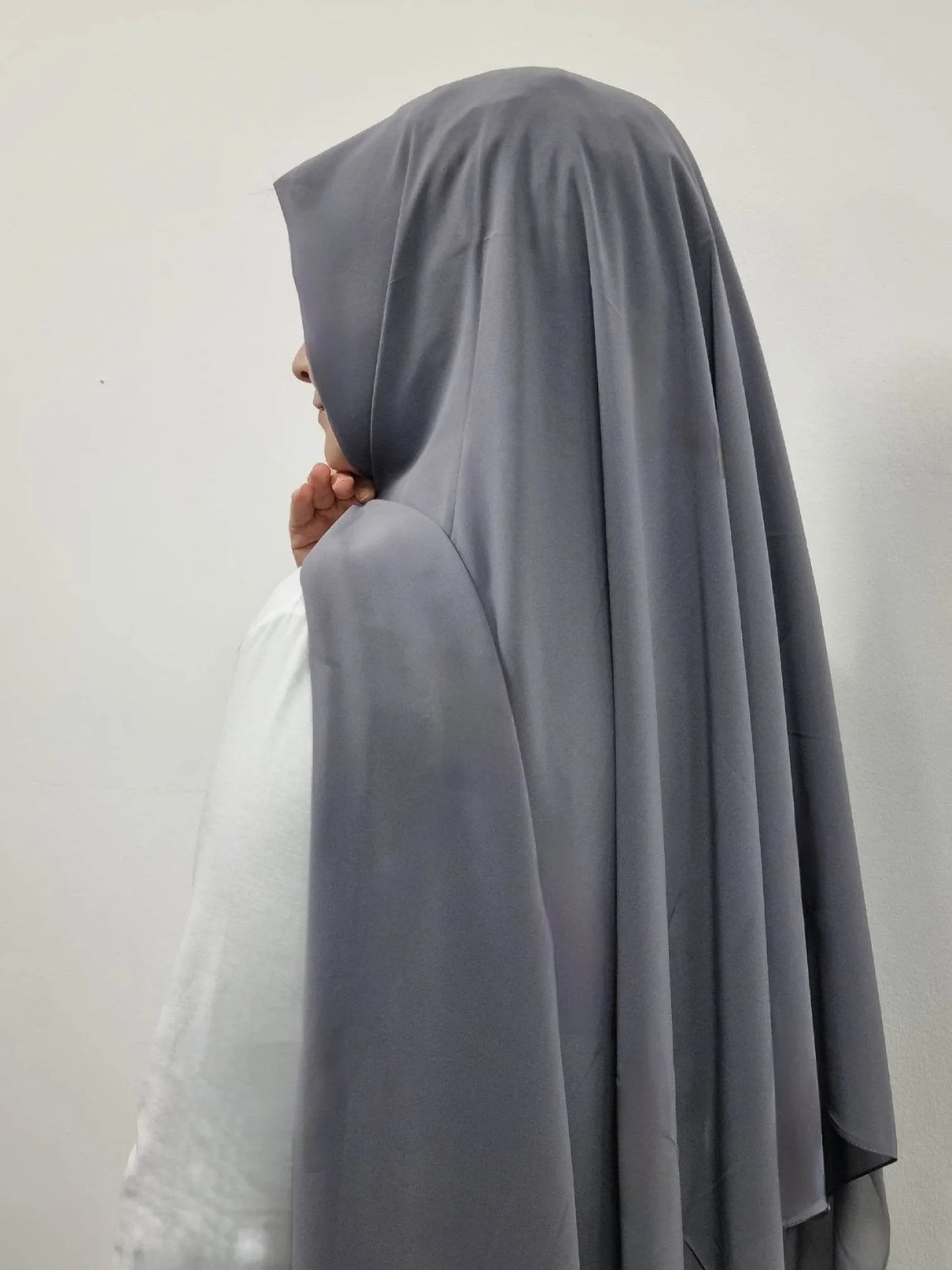 A494 - CHIFFON HIJAB DUNKELGRAU