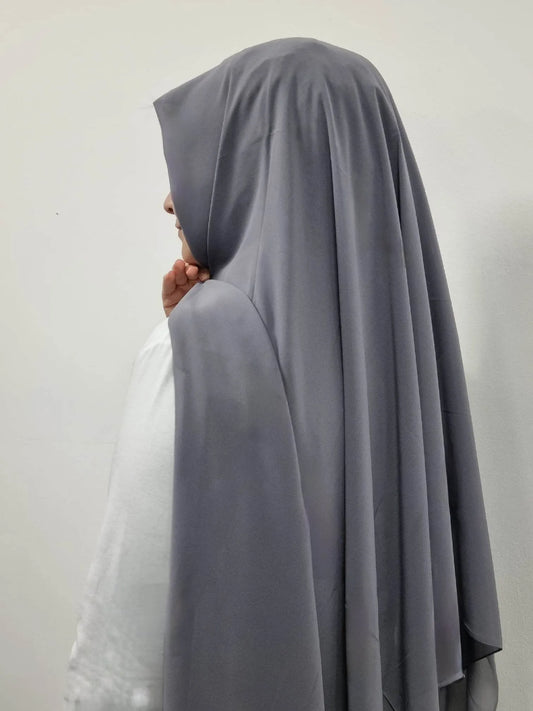 A494 - CHIFFON HIJAB DUNKELGRAU