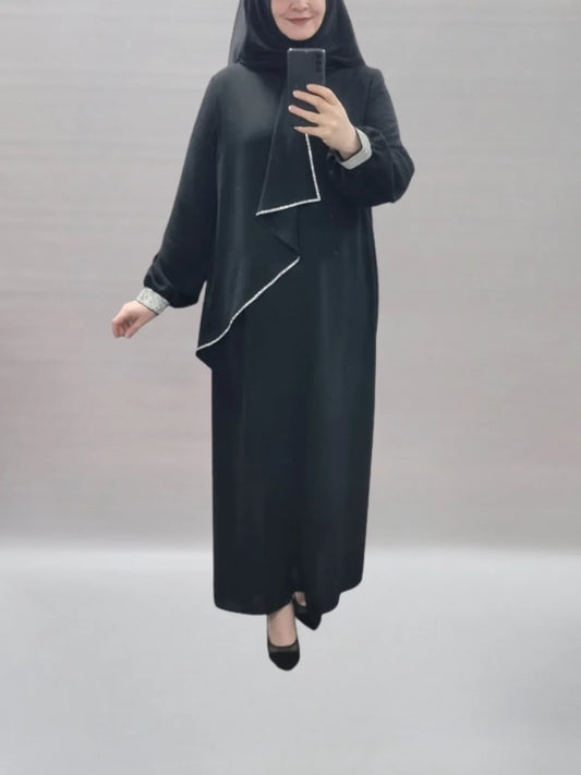 459- Elegantes Maxikleid aus Kreppstoff – auch in Übergrößen erhältlich schwarz